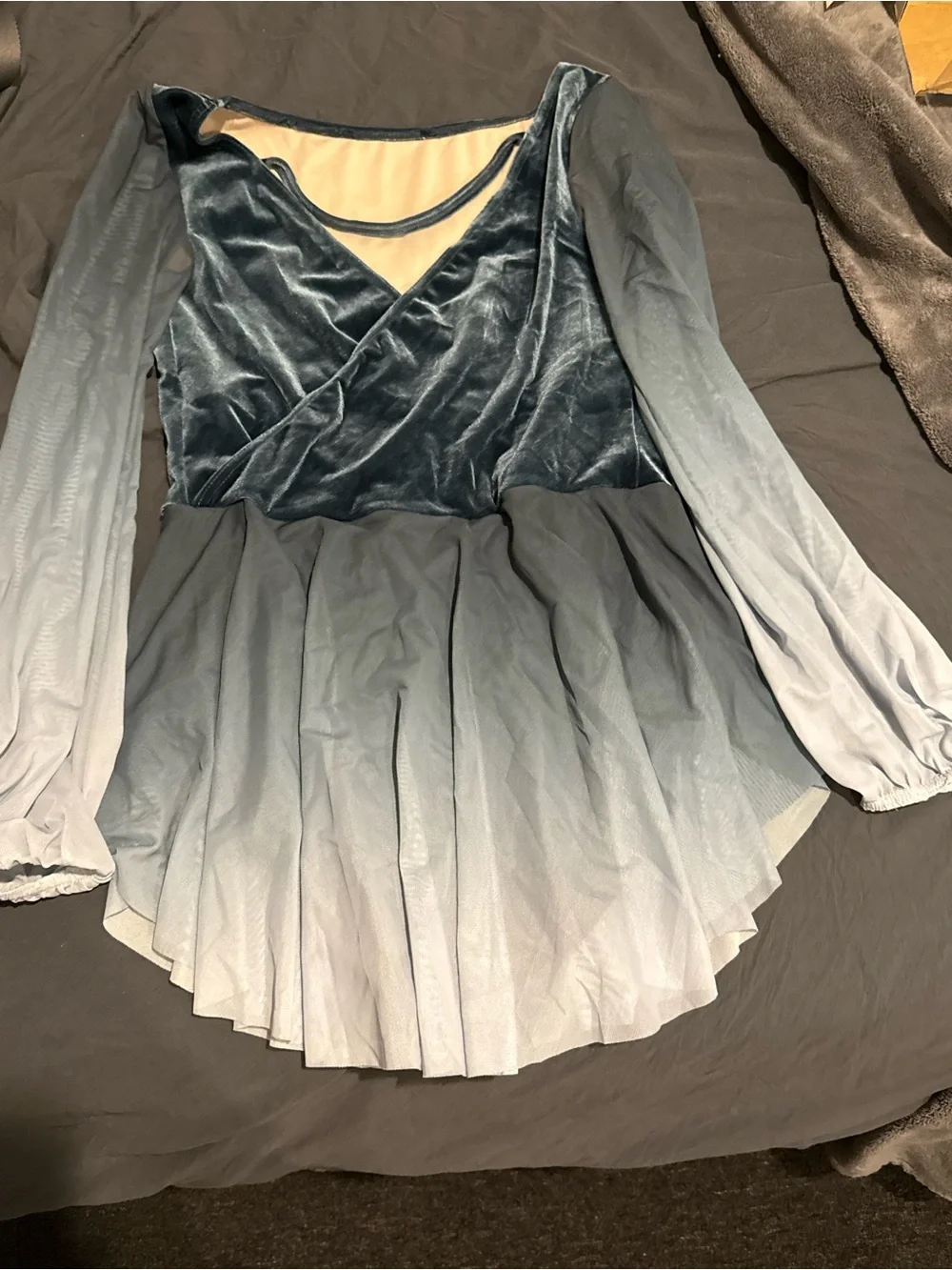 Weissman Dusky Blue Wrap Dress costume